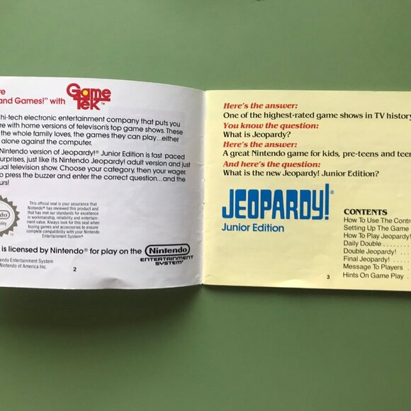 Nintendo (NES)– Jeopardy Junior Edition Game - Picture 11 of 11